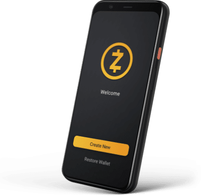 Zcash SDK Mobile Welcome screen on a mobile phone
