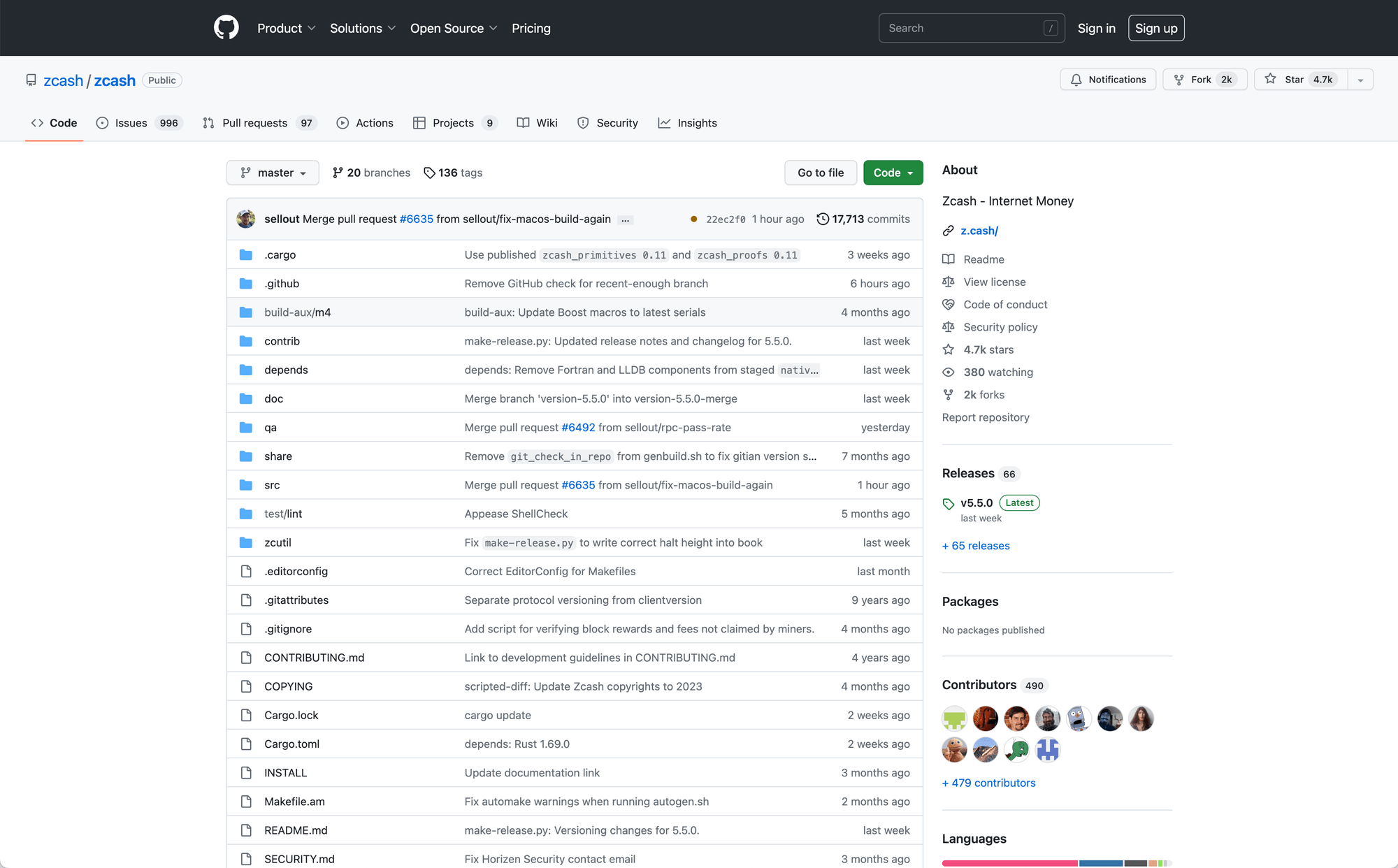 GitHub Screen
